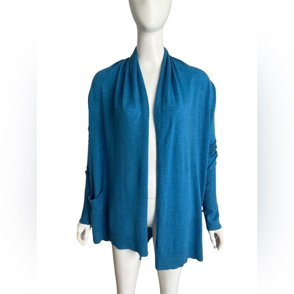 Zadig & Voltaire 100% Cashmere Dana CP Women Open Front Cardigan Sweater Blue S - Picture 2 of 8